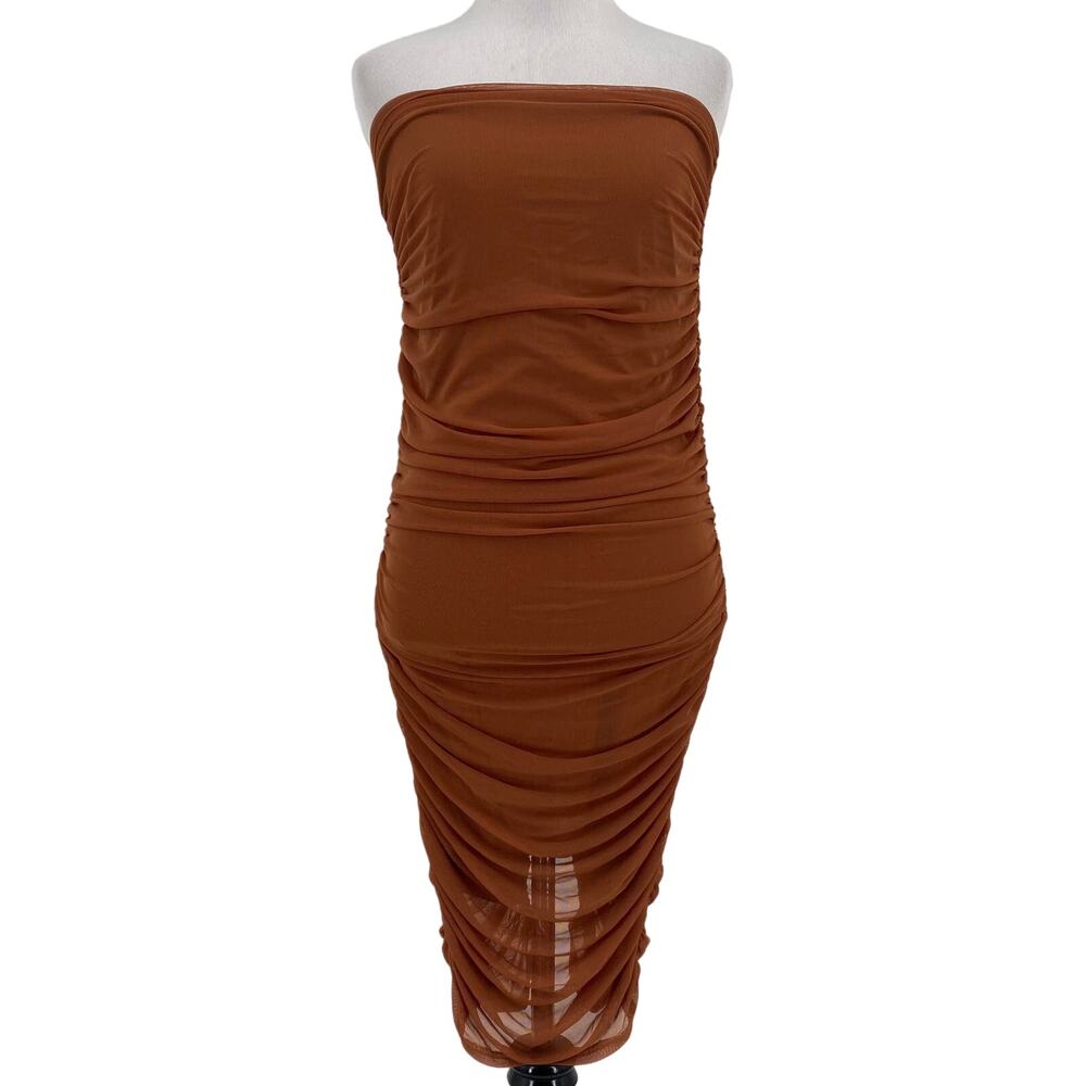 Privy Privately Privileged Strapless Ruched Bodycon Dress New Size Medium